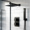 NES Home 2 Dial 2 Way Square Concealed Thermostatic Shower Mixer,Head,Handset set 1