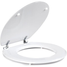 Beldray LA032355WHTFEU7 Wooden MDF Toilet Seat Oval Shaped, Stainless Steel Release Hinge For Easy Cleaning