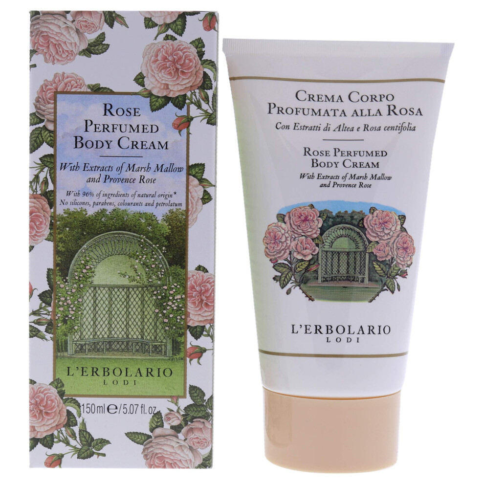 Lerbolario Cream/Amber L'erbolario Body - Moisturizing Body Butter With Marsh Mallow And Provence Rose - Nourishing Skin Care With Floral Scent - Rose - 5.1 Oz