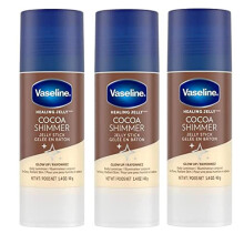 Vaseline Cocoa Shimmer Jelly Stick - Ενυδατική Κρέμα για Λάμψη, 1.4 Oz, Πακέτο 3