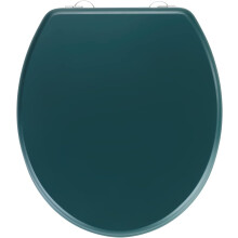 WENKO Prima toilet seat, dark green matt, high-quality toilet seat in retro style, toilet lid incl. wall buffer & stainless steel mounting