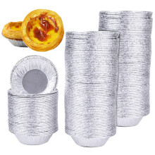 Yesland 500 Pack Aluminium Folie Egg Tart Forme 2,8 tommer engangs t?rte d?ser Pander og Tinfoil Cupcake Circular Baking Cup til Baking Making Ta