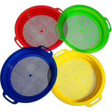 4 Sand Sieves for Beach Sand 24.5 X 22cm Plastic Beach Sand Sieve Pan Toys Sand