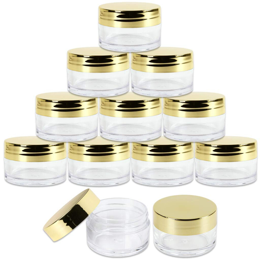 Pana Gold Beauticom 20G/20Ml Usa Acrylic Round Clear Jars With Lids For Lip Balms, Creams, Make Up, Cosmetics, Samples, Ointments (48 Pieces Jars + Lids)