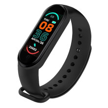 (Black) Smart Bracelet Multi-function Heart Rate Blood Pressure Monitor Step Music Sleep Monitoring M6 Smart Fitness Sports Watch