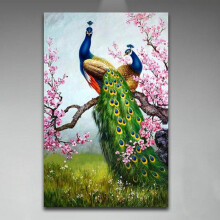 DIY Oil Painting Peacock DIY Painting By Numbers Handpainted Painting Living Room Home Office Wall Decor Artwork