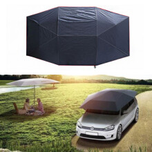 400x210cm Rooftop Tent Folded UV Oxford Cloth Car Umbrella Waterproof Car Tent Sunshade Movable Carport Canopy for Outdoor Camping Tent