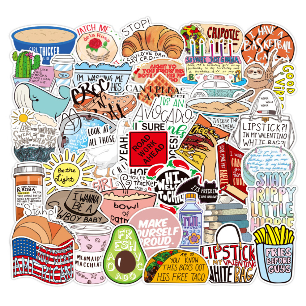 102 Pcs Various Beauty Vine Stickers Waterproof Decorative Stickers For Suitcase Laptop Scooter Helmet