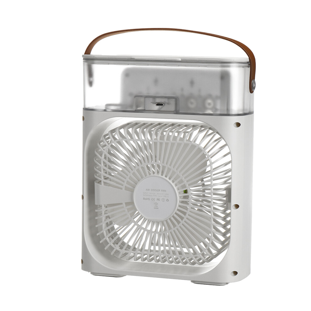 3 Gears Adjustable USB Mini Portable Air Conditioner Humidifier Purifier Desktop Air Cooler Bedroom LED Night Light