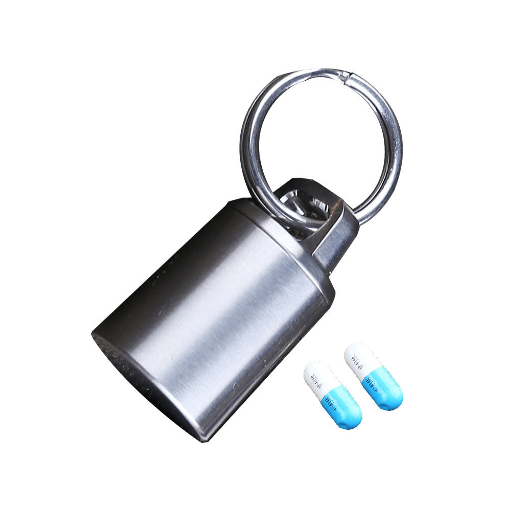 IPRee Titanium Alloy Waterproof Pill Case Keychain Medical Pill Bottle Holder Travel Portable Pill Container
