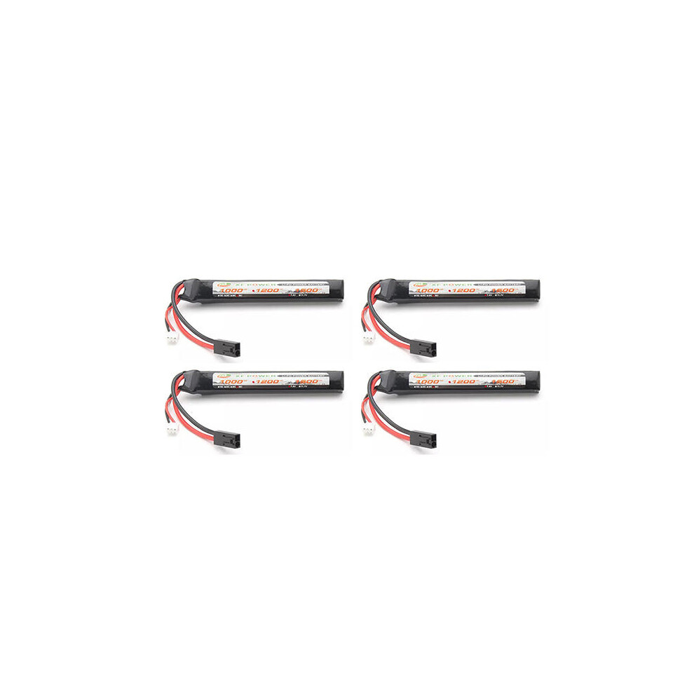 4Pcs Xf Power 7.4V 1200Mah 30C 2S Lipo Battery Small Tamiya Plug 6900749348279