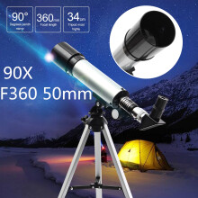 IPRee 90X F36050M 50mm Monocular Telescope Astronomical Refractor Telescope Refractive Eyepieces Tripod Beginners 2.800 Arc Seconds