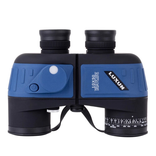 LUXUN 10X50 Waterproof Telescope HD Compass Ranging Boculars Outdoor Tourism Powerful Binoculars Blue