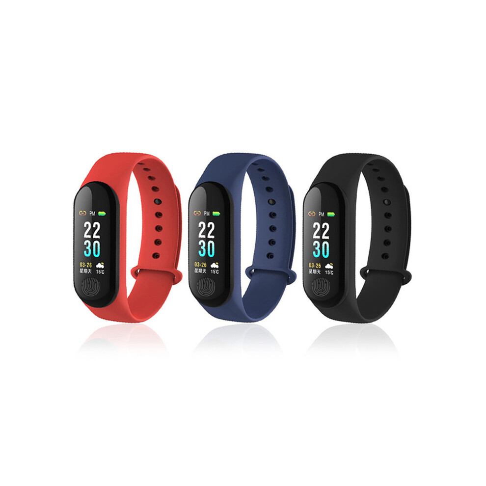 Xanes M30 Fingerprint Version Ip67 Waterproof Smart Bracelet Heart Rate Monitor Smart Watch Mi Band Blue/Black/Red 3345535657464