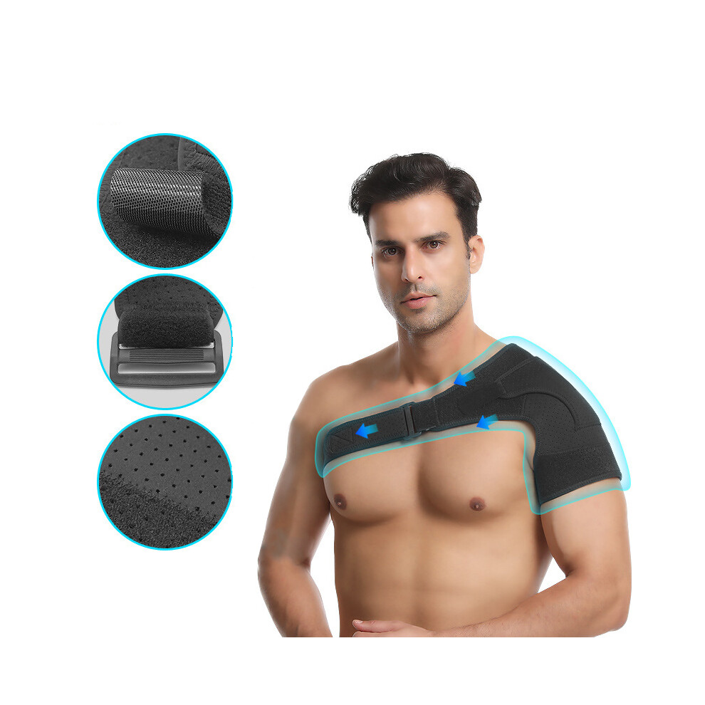 AOLIKES Adjustable Shoulder Support Strap Breathable Black Bandage Safety Strap for Gym Sports Care