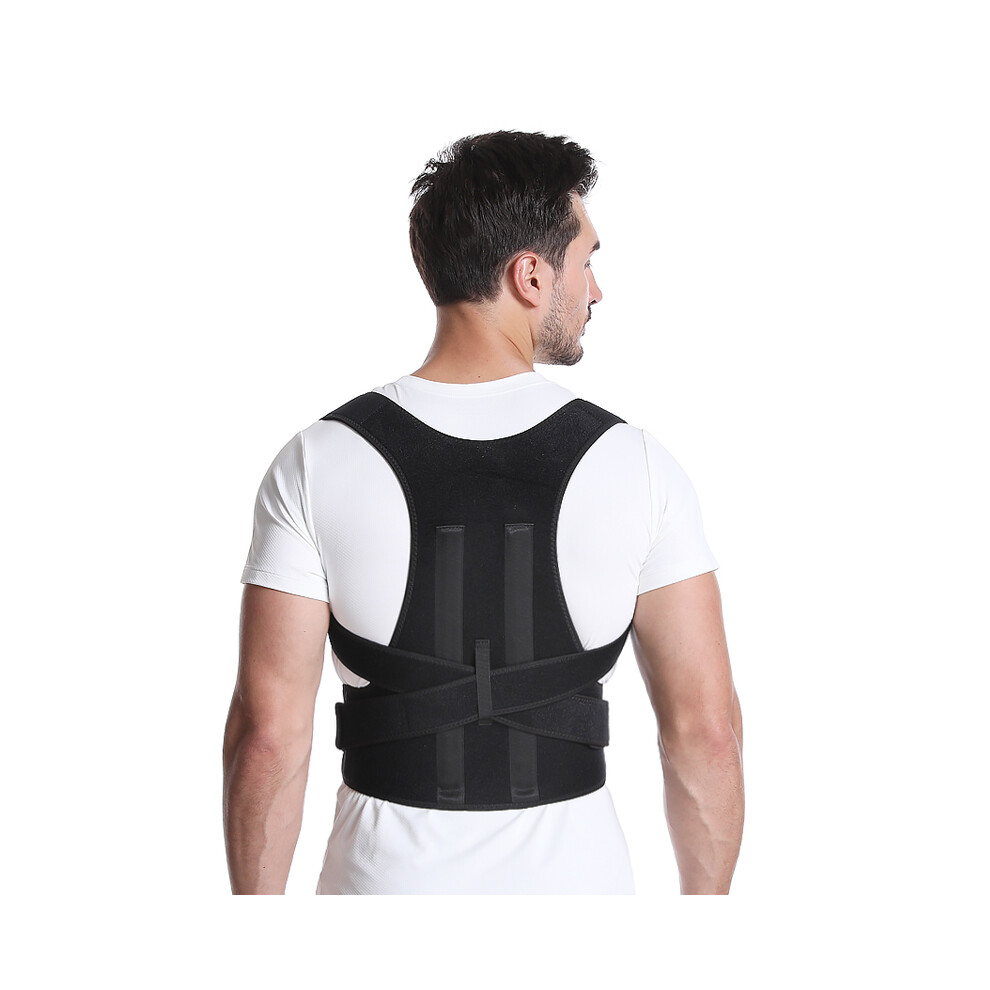Black Boer Adjustable Steel Back Support Orthopedic Belt Breathable Posture Correction Of Sitting Adults Children