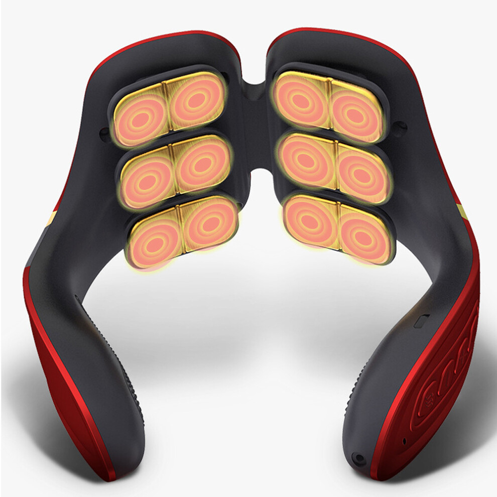 KALOAD 12 Heads Neck Massager EMP Technology 12 Modes 20 Gear Adjustable USB Electric Pulse Heating Hot Compress Massage