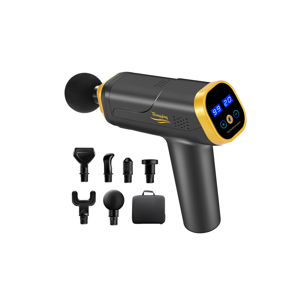 20 Speed Adjustable Deep Muscle Massager 6 Massage Heads Rechargeable LCD Display Deep Muscle Massager Handheld Percussion Physiotherapy