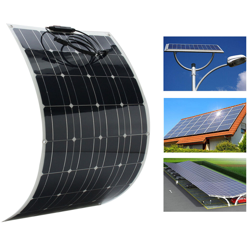 100W 18V Solar Panel L 1.5M Cable 5400Pa Pressure Mono-Crystalline Semi-Flexible Panel Power Bank 6906141965236