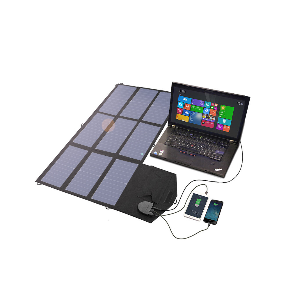 Allpowers 18V 60W Camping Solar Panel Foldable Dual-Charging Port Solar Charger Solar Battery Charging For Outdoors Hiking Laptop/Phone 6901250284162