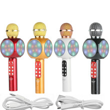 WS-1816 Wireless bluetooth Multifunctional Karaoke Microphone Mic With LED Light