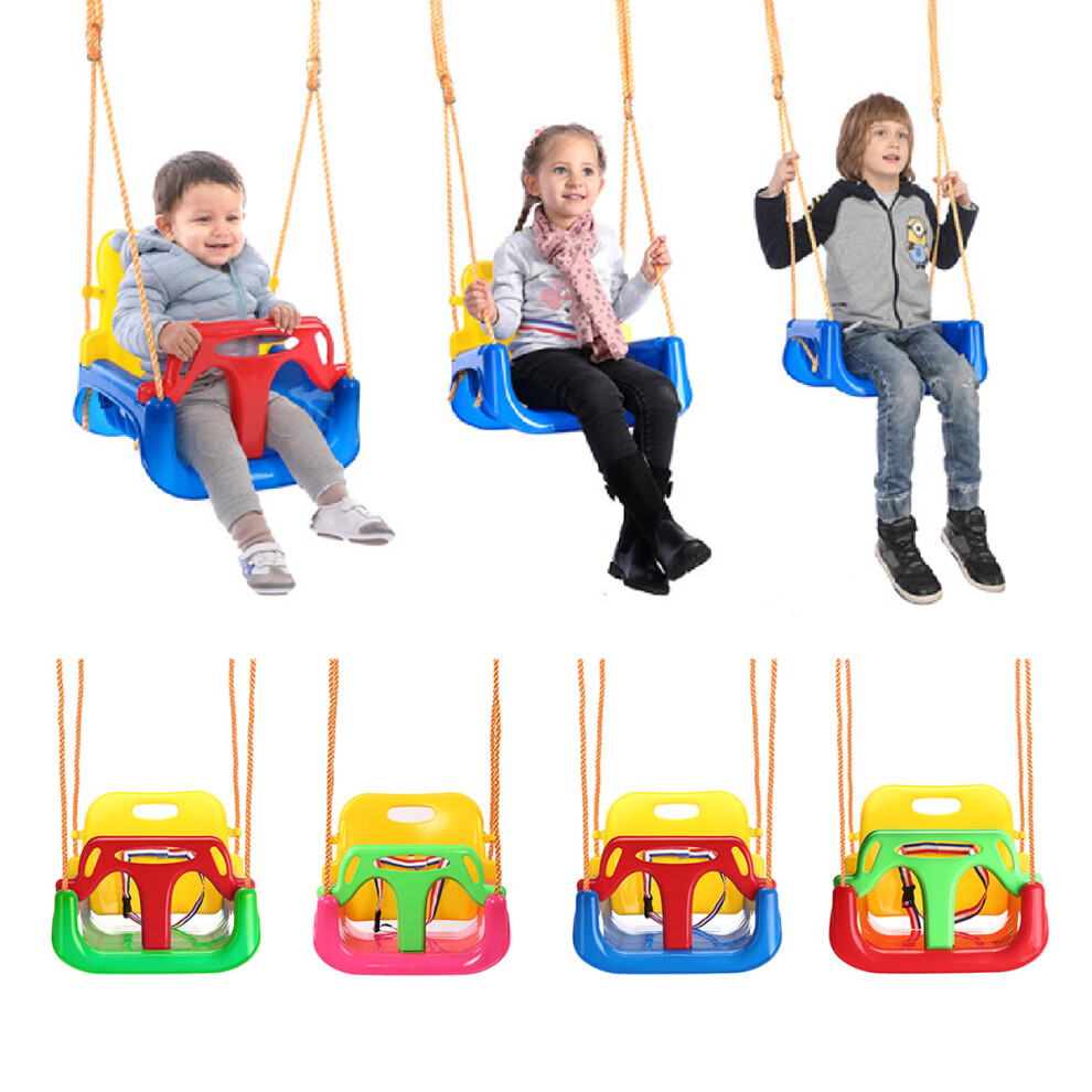 3-IN-1 Outdoor High Back Toddler Baby Swing Set Children Full Bucket Seat Swing For Outside Playground Park