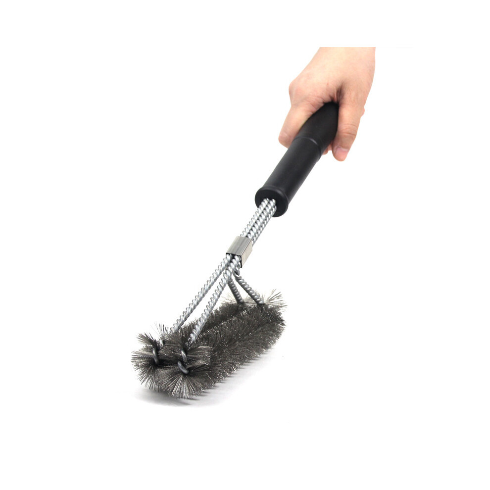 18inch 2-Head Barbecue Brush BBQ Grill Cleaning Brush Stainless Steel Wire Bristles Cooking Tools Outdoor Camping Picnic