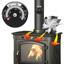 Fireplace Stove Pipe Magnetic Thermometer 0-500/100-900 Wood Log Fire Flue Burner Stovepipe Gauge Black