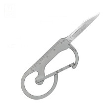 ROVYVON U4 Keychain Carabiner Knife Utility Pocket Folding Knife Titanium Alloy Replaceable Blades Outdoor Camping Climbing