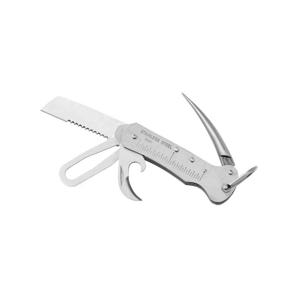 KSHIELD 7-in-1 Multi-function Camping Knife Stainless Steel EDC Tools Saw Knife Bottle Opener Pocket Multi-tool