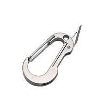 XANES Titanium Alloy Keychain With Knife Multifunctional Mini Portable Carabiner Outdoor Camping Hiking Travel Keychain