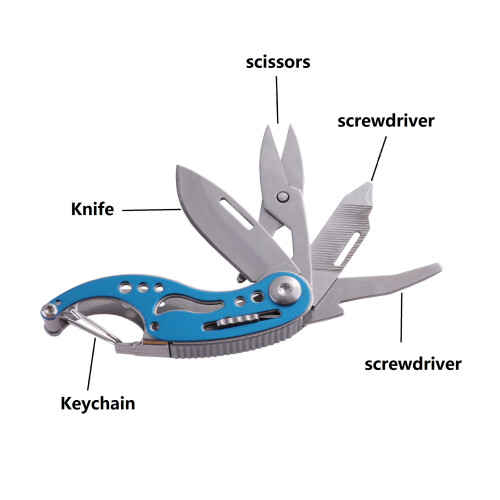 Mini Folding Multi-function EDC Knife Outdoor Combination Knife Carry Key Ring Knife Pocket Multi-purpose Scissors Tool 2
