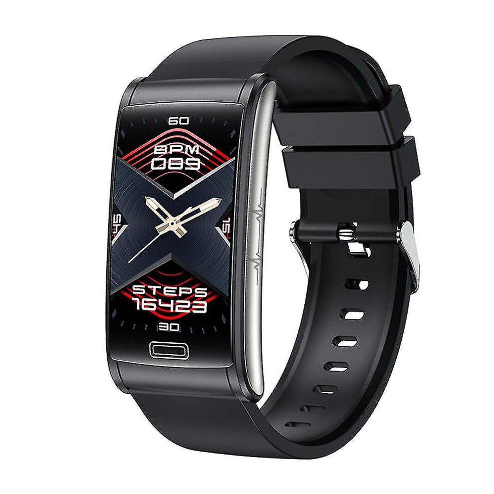 (Black) Adults Smart Watch Ecg Ppg Blood Glucose Sugar Body Temperature Monitor Fitness Tracker Gift Black 3247719312162