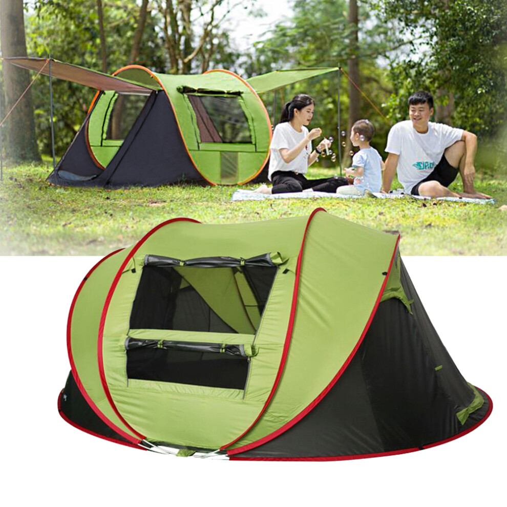 2-5 People Full-automatic Camping Tent Waterproof 4 Large Mesh Windows 2 Door Family Tent UV Protection Sunshade Canopy for All Seasons