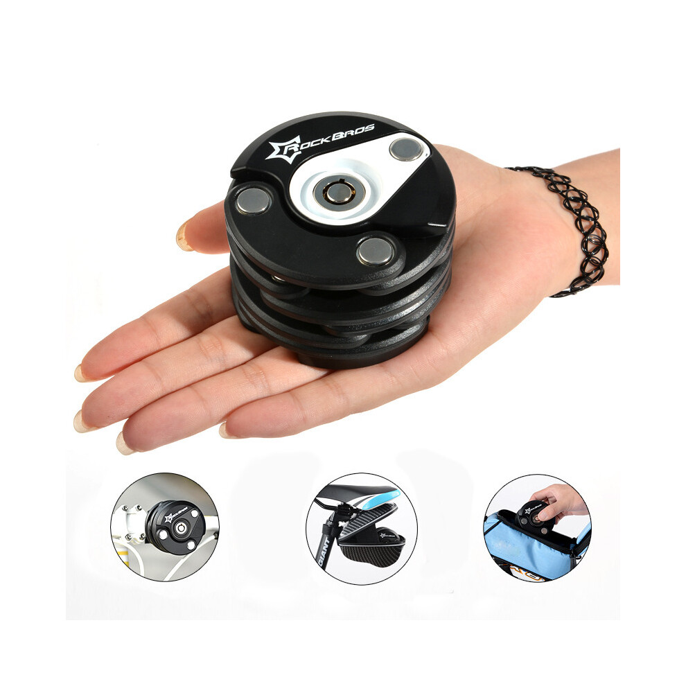 RockBros Hamburg Lock Bike Anti Theft Mini Foldable Chain Lock Folding Locks Bicycle Cycling Locks