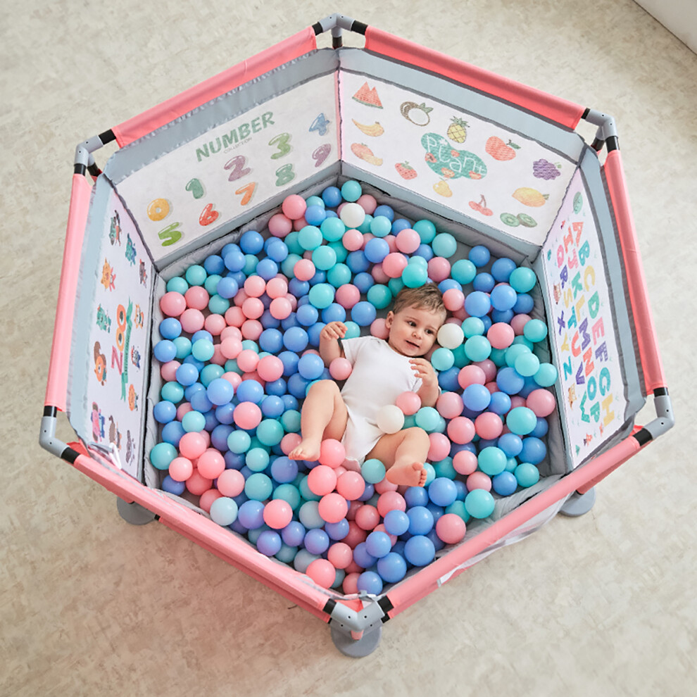 65Cm Kids Playing House Children Toddler Game Pool Fence Safety Barrier Home Travel Blue/Pink