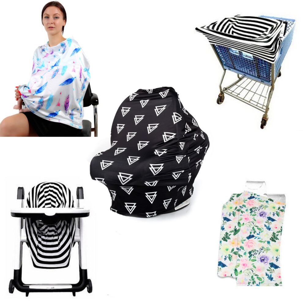 Multifunctional Breathable Nursing Breast Feeding Scarf Stroller Shade Cover Long Cotton Shawl Wraps