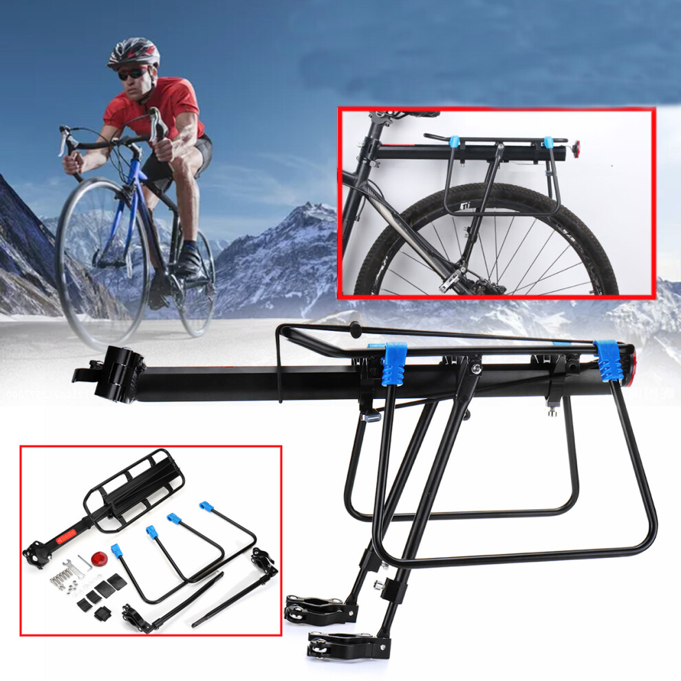 Bikight Alloy Bike Cargo Rack Rack Rear Shelf Seat Luggage Bracket Bicycle Cycling Motorcycle Black 6272518657944