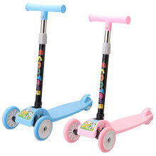 3 Wheels Kids Scooter Adjustable Height Folding Kick 21.7-29.5inch Wide Deck Back For 2~8 Years Old Toddlers
