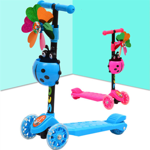 Children's Folding Scooter Adjustable Handlebar 4 LED Wheel Self Balancing Scooters