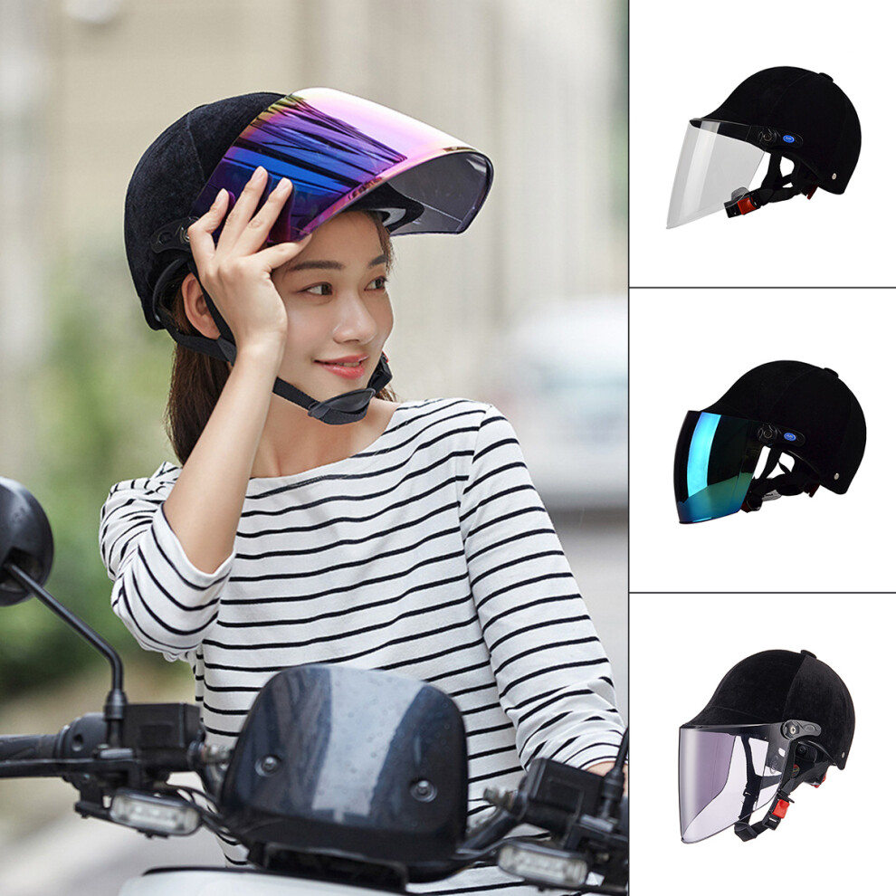 Bikight Breathable Riding Helmet With Lenses Motorcycle Biker Goggles Windshield Protector Adjustable Outdoor Cycling Biking Helmets Black/Brown 6900083015547
