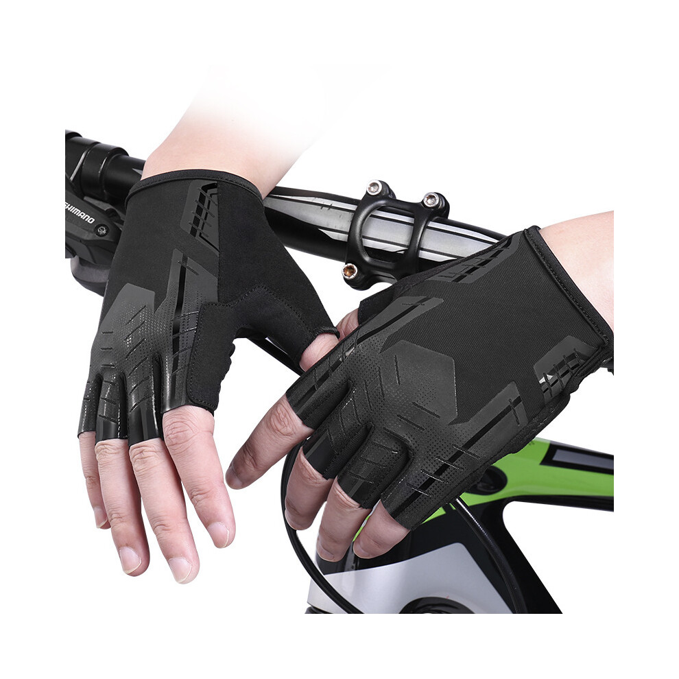 Wheel Up S191 Half Finger Glove Waterproof Cycling Climbing Fitness Breathable Anti-Skid Gloves Black 3345536199406