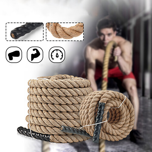50/40/30ft 38mm Heavy Battle Rope Climbing Strength Training Undulation Exercise Tools