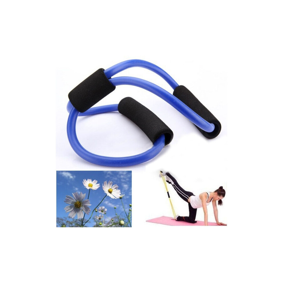 3X Yoga Resistance Bands Tube Fitness Muscle Workout Exercise Tubes 8 Type Blue