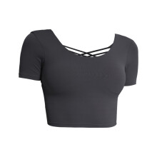 Backless U-Shape Short-Sleeved T-Shirt Sports And Fitness Underwear Nylon Double-Sided Brushed Cross Slim Yoga Wear Female