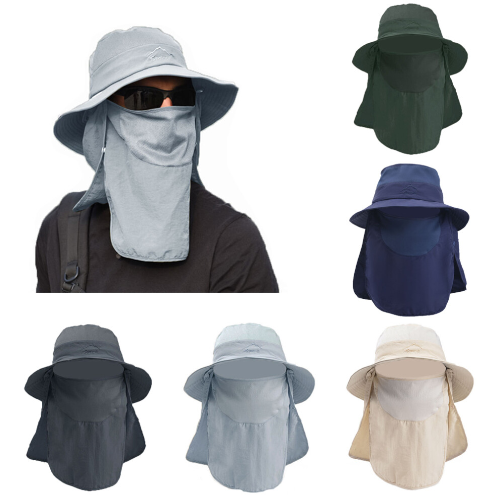 3 In 1 Adjustable Unisex Visor Hats Detachable Face Neck Cover Anti-Fog Saliva Dustproof Protective Fisherman Bucket Hat 6900066840418