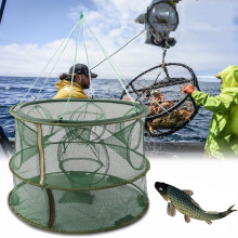 ZANLURE 5/6/7/8/21 Holes Folding Round Cage Fishing Gear Fishing Net Shrimp Cage Fishing Cage Fishing Tools