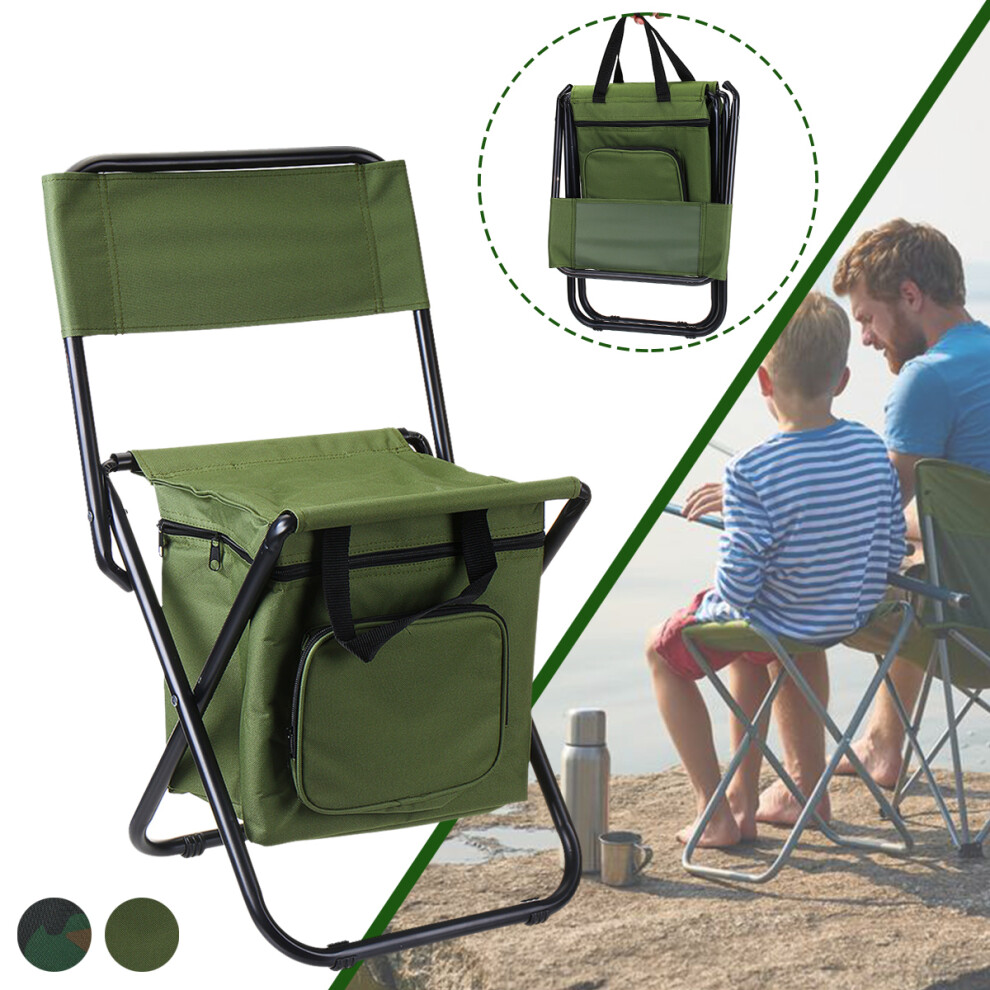 Folding Fishing Chair Camping Storage Bag Cooler Insulated Bag BBQ Picnic Stool Outdoor Hiking Cooking