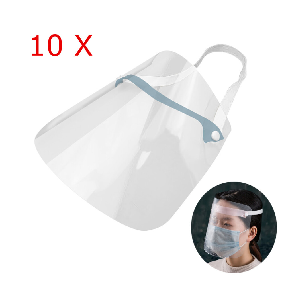 Zanlure 10Pcs Adjustable Transparent Anti Splash Dust-Proof Protect Full Face Covering Safety Mask Visor Shield 6900745925863