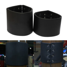 2 Pcs 12mm PU Leather Wing Chun Kung Fu Pads Wooden Dummy Head Protector Boxing Wooden Pile Doll Mat Boxing Accessories